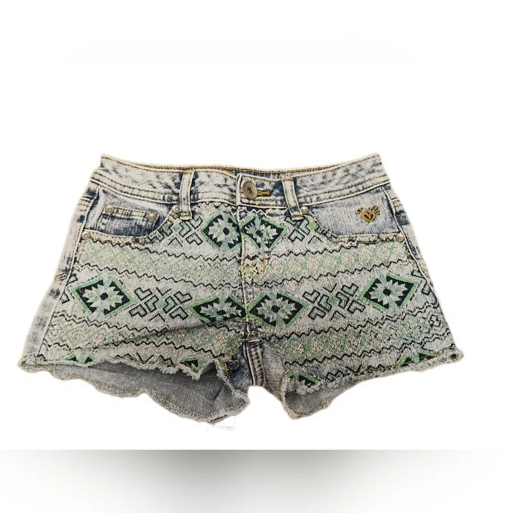 Girls Justice Denim Tribal Print Shorts Size 10R